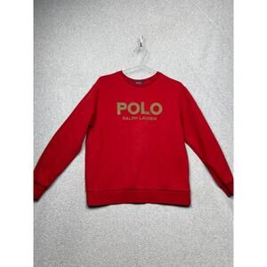 Polo Ralph Lauren Sweatshirt Youth XL Red Ringer Crewneck Cotton Boys Logo